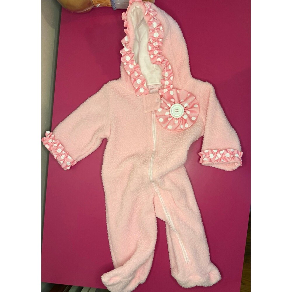 Mud Pie Baby Fleece footed one piece 0-6 months